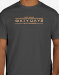charcoal grey EST. date tee