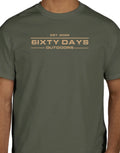 military green EST. date tee