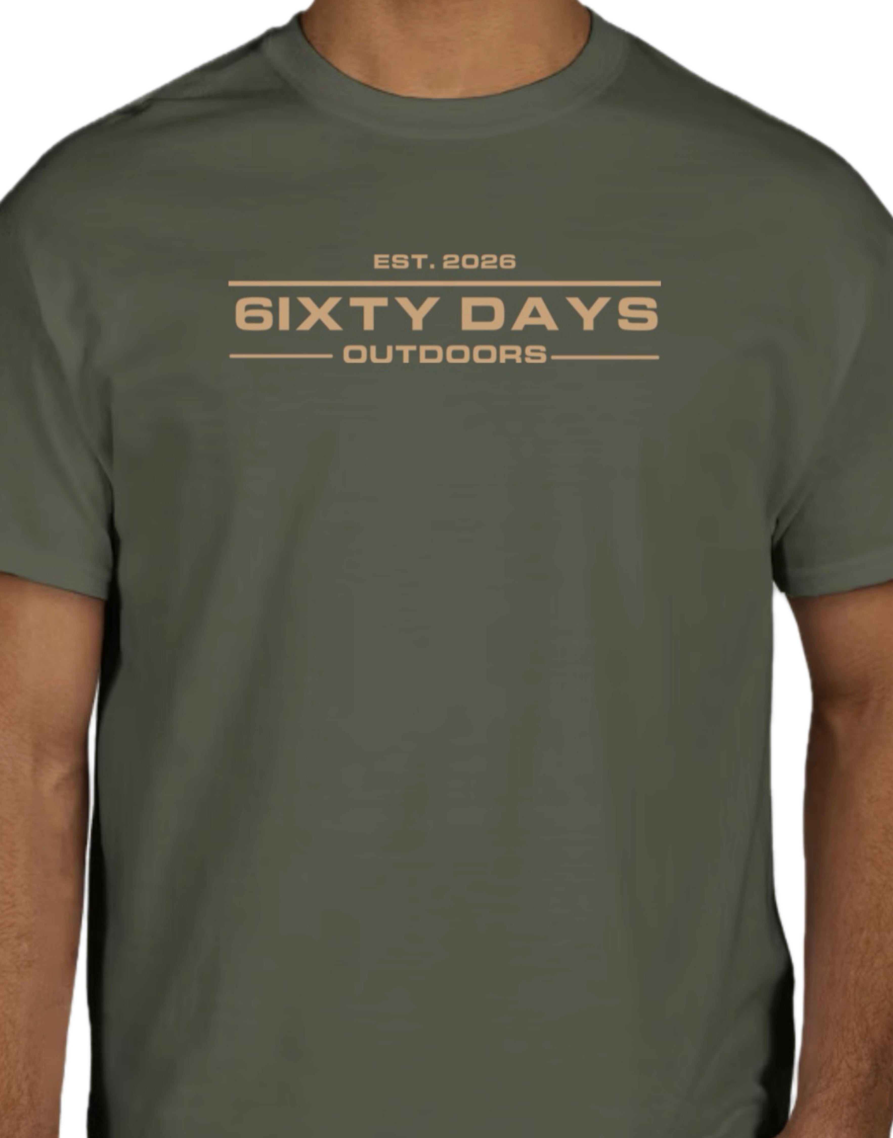 military green EST. date tee